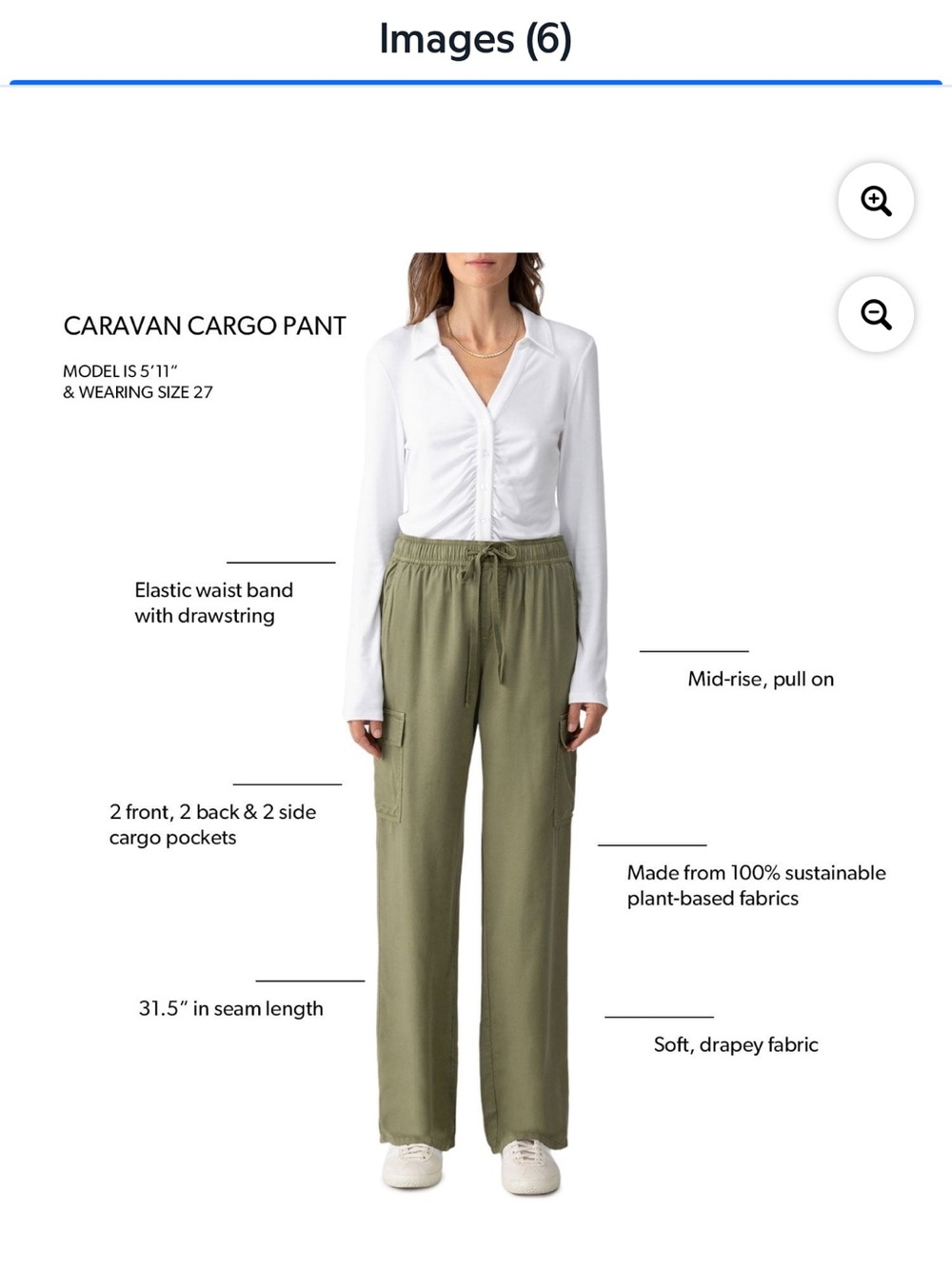 Sanctuary Pull on Cargo Drawstring Pants - Women Size M - Picture 2 of 7
